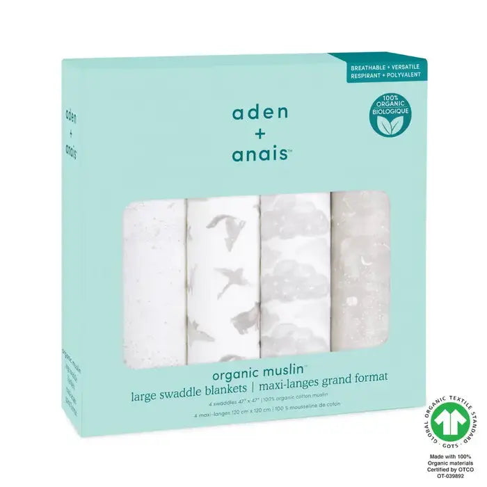 Blue Almonds Ltd Cotton muslin 4-pack "Map the Stars" aden + anais