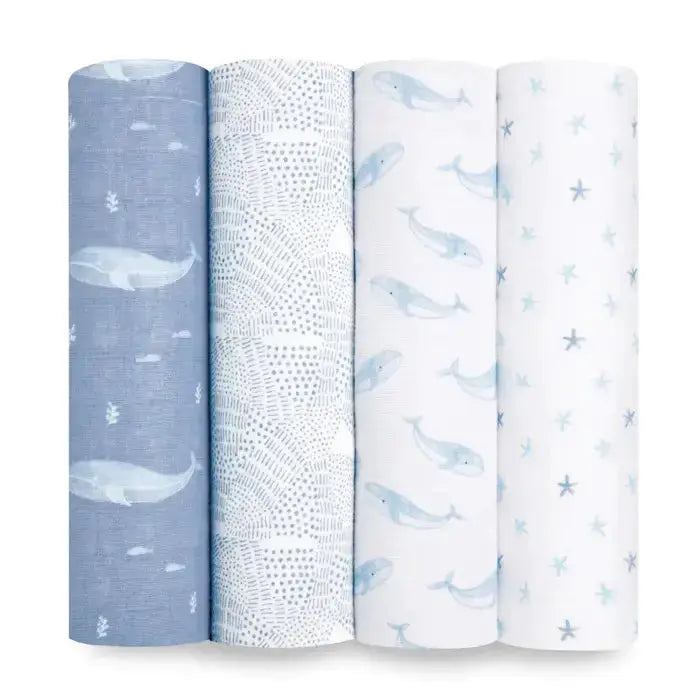 Blue Almonds Ltd Cotton muslin 4-pack "Oceanic" aden + anais