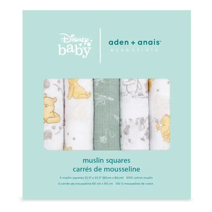 Blue Almonds Ltd Cotton muslin 5-pack "Winnie + Friends" aden + anais