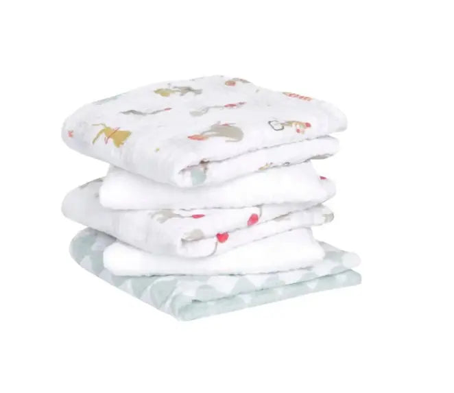 Blue Almonds Ltd Cotton muslin squares 5-pack ''Elephant Circus'' aden + anais