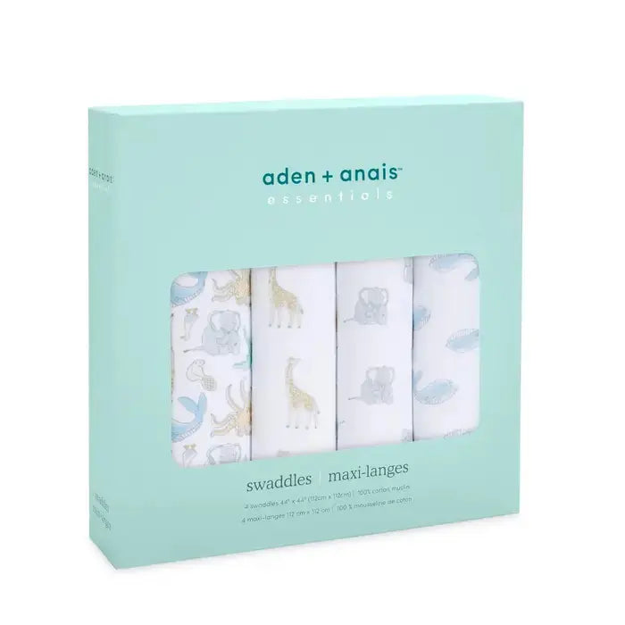 Blue Almonds Ltd Muslin 4 pack swaddle blanket natural history aden + anais