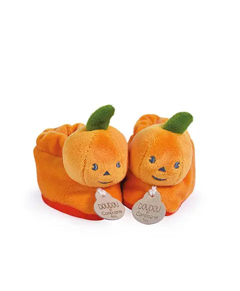 Blue Almonds Ltd Pumpkin baby booties Doudou Compagnie