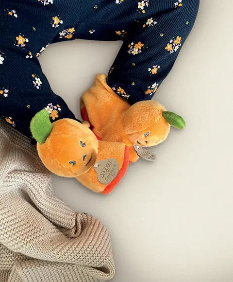 Blue Almonds Ltd Pumpkin baby booties Doudou Compagnie