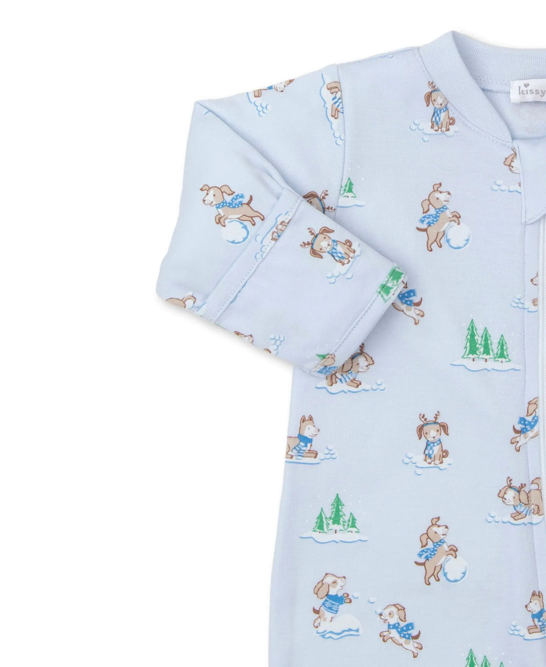 Blue Almonds Ltd Boys Babygrow with Zip - Puppy Snowball Pranks Blue Almonds
