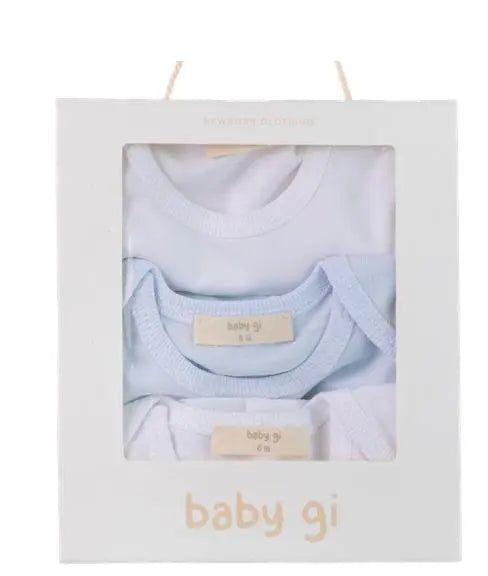 Blue Almonds Ltd Boys Essential Bodysuits Set - White & Blue Baby Gi