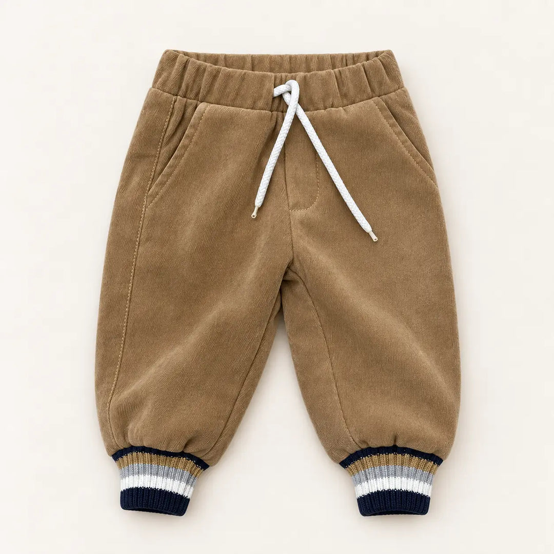 Blue Almonds Ltd Boys Grey Jumper, White Shirt and Caramel Trousers Set Bimbalo
