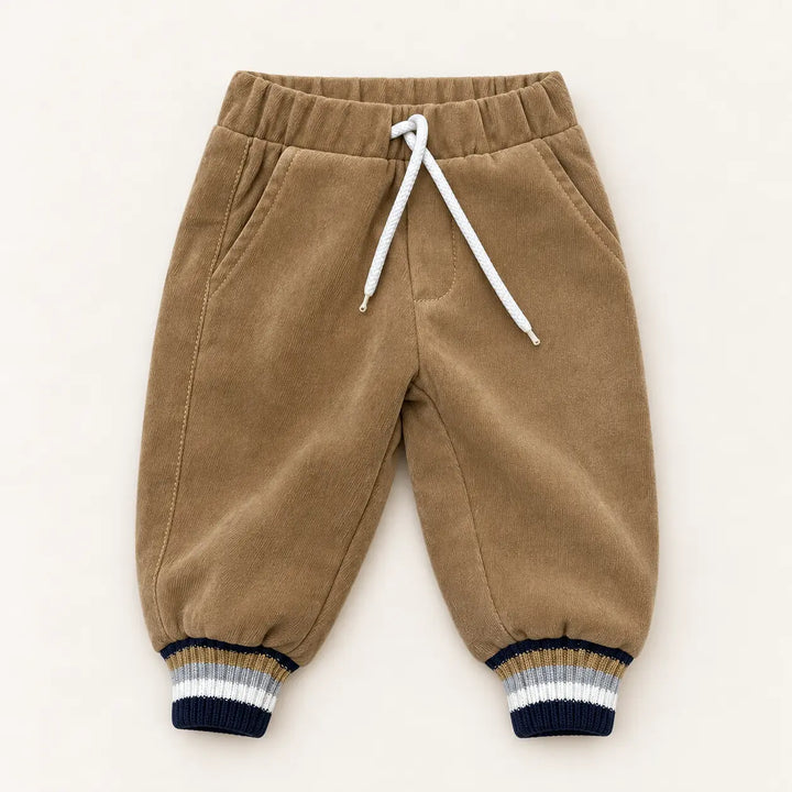 Blue Almonds Ltd Boys Grey Jumper, White Shirt and Caramel Trousers Set Bimbalo