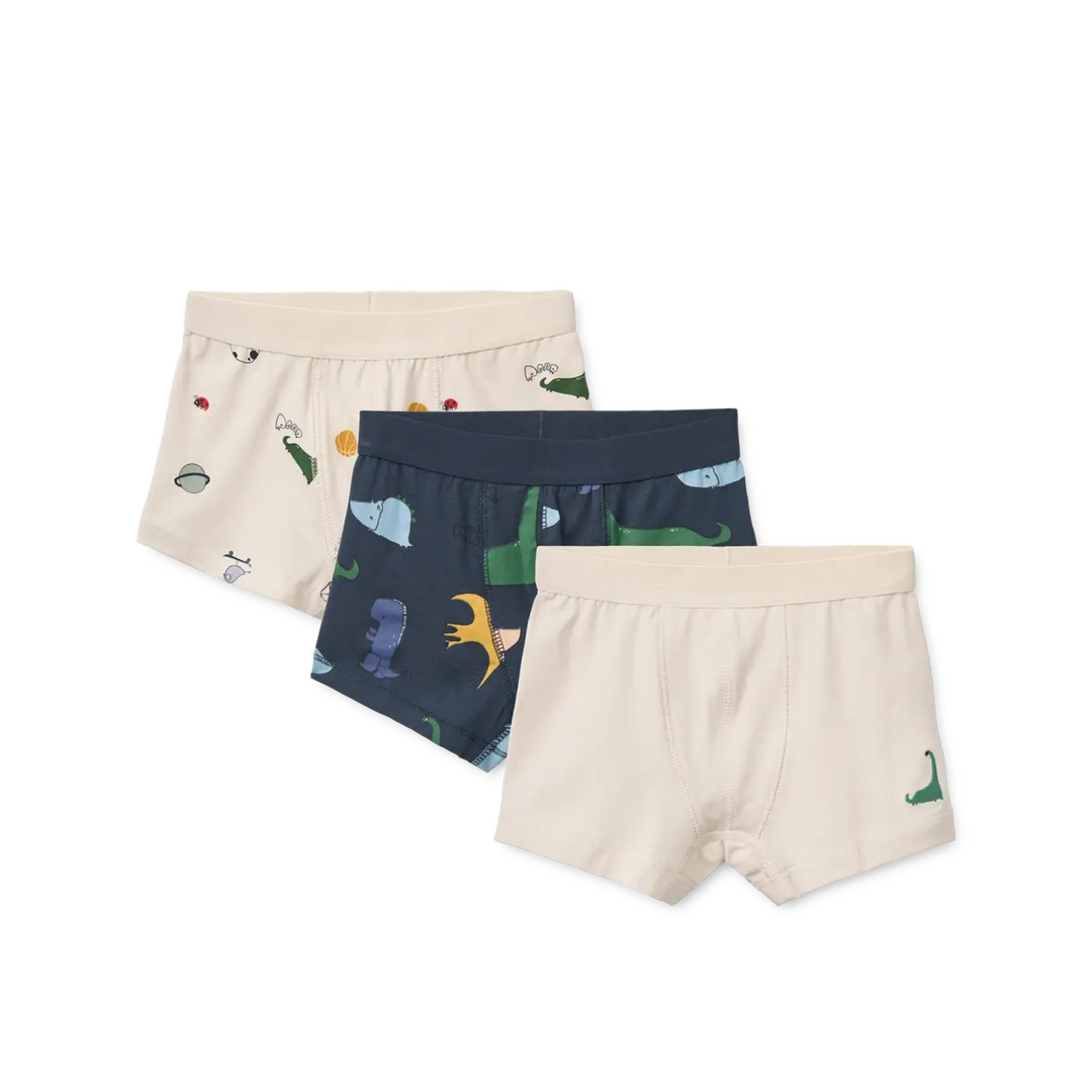 Blue Almonds Ltd Boys Marvin Boxers 3-Pack - Dino Roar Mix Liewood