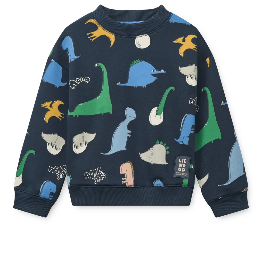 Blue Almonds Ltd Ridley Printed Sweatshirt - Dino Roar / Classic Navy Liewood