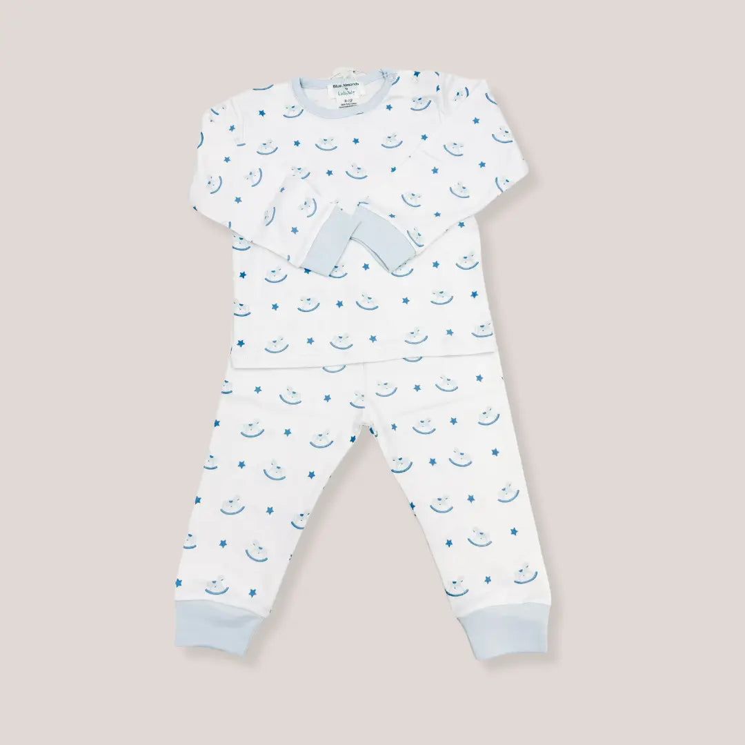 Blue Almonds Ltd Boys Pyjama Set - Blue Rocking Horse Blue Almonds X Lyda Baby