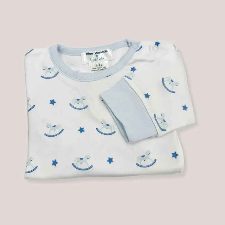 Blue Almonds Ltd Boys Pyjama Set - Blue Rocking Horse Blue Almonds X Lyda Baby