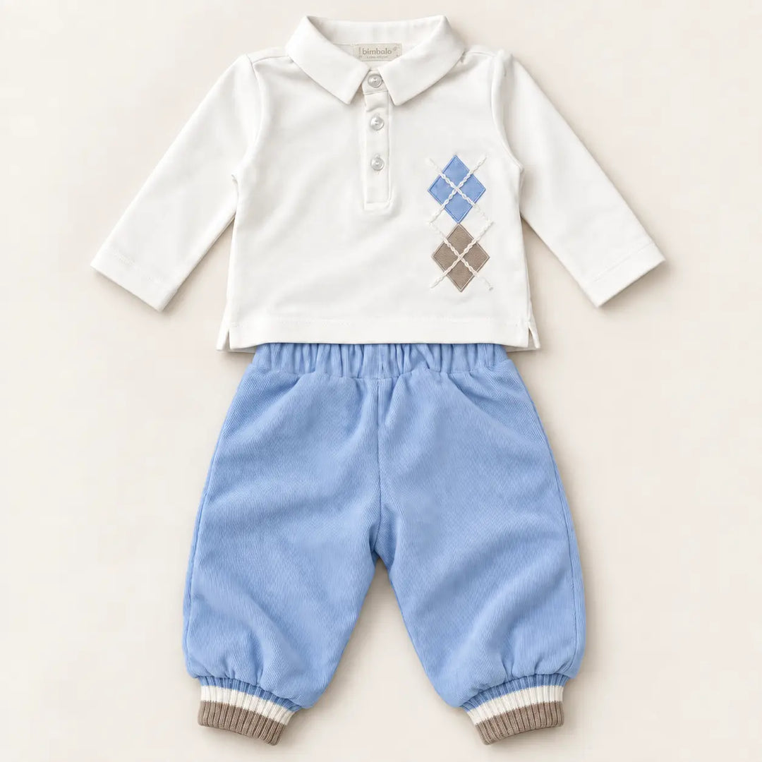 Blue Almonds Ltd Boys Smart Shirt and Blue Trousers Set Bimbalo