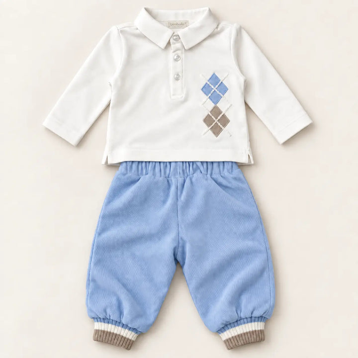 Blue Almonds Ltd Boys Smart Shirt and Blue Trousers Set Bimbalo