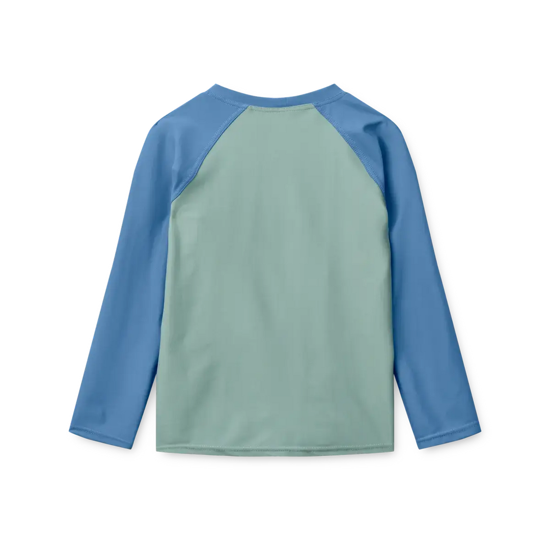 Blue Almonds Ltd Noah Placement Longsleeve Swim Tee - Boards / Light peppermint - UNISEX LIEWOOD