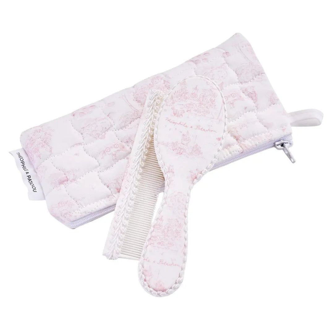 Blue Almonds Ltd Brush & Comb Set - Pink Garden Party Theophile & Patachou