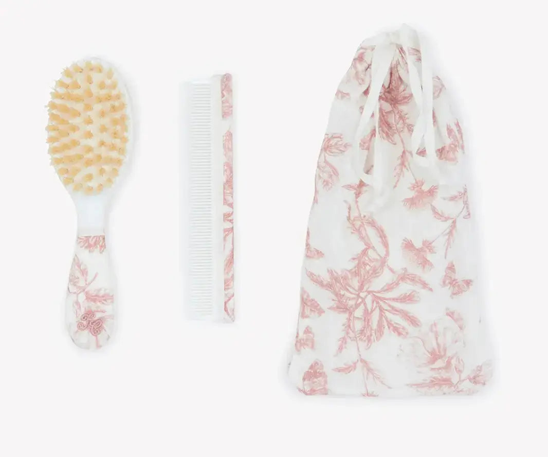 Blue Almonds Ltd Brush and Comb- Toile de Jouy Pink Tartine et Chocolat