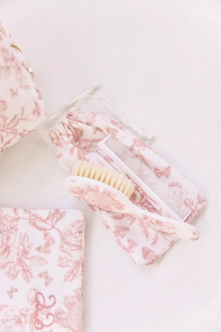 Blue Almonds Ltd Brush and Comb- Toile de Jouy Pink Tartine et Chocolat