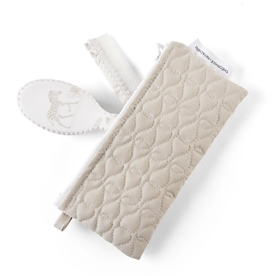 Blue Almonds Ltd Brush and comb -printed + pouch - Safari Theophile & Patachou