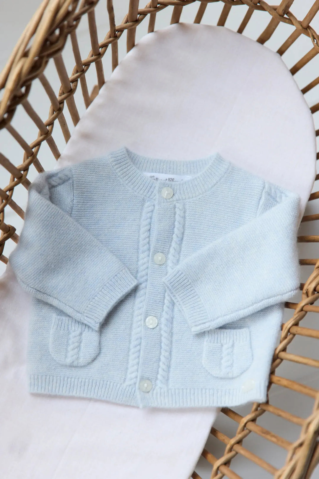 Blue Almonds Ltd CARDIGAN2 – Bleu céleste chiné – CB18010 Tartine et Chocolat