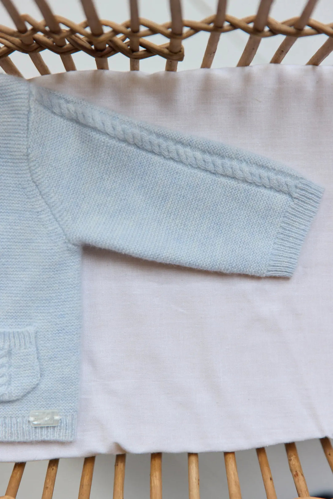 Blue Almonds Ltd CARDIGAN2 – Bleu céleste chiné – CB18010 Tartine et Chocolat