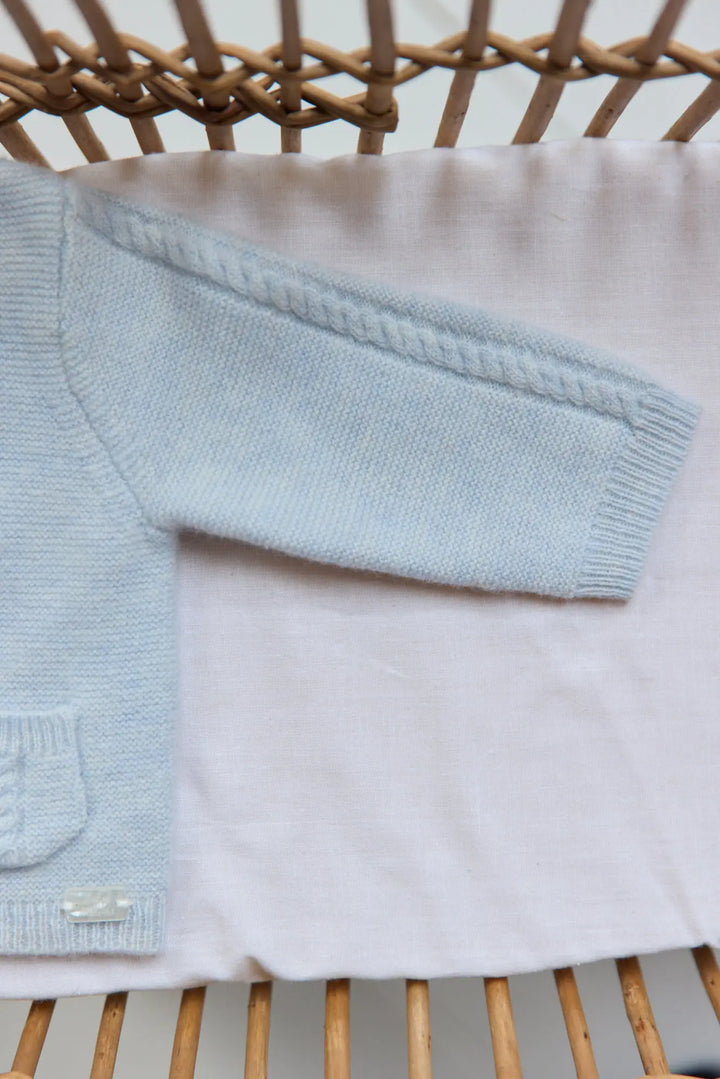 Blue Almonds Ltd CARDIGAN2 – Bleu céleste chiné – CB18010 Tartine et Chocolat