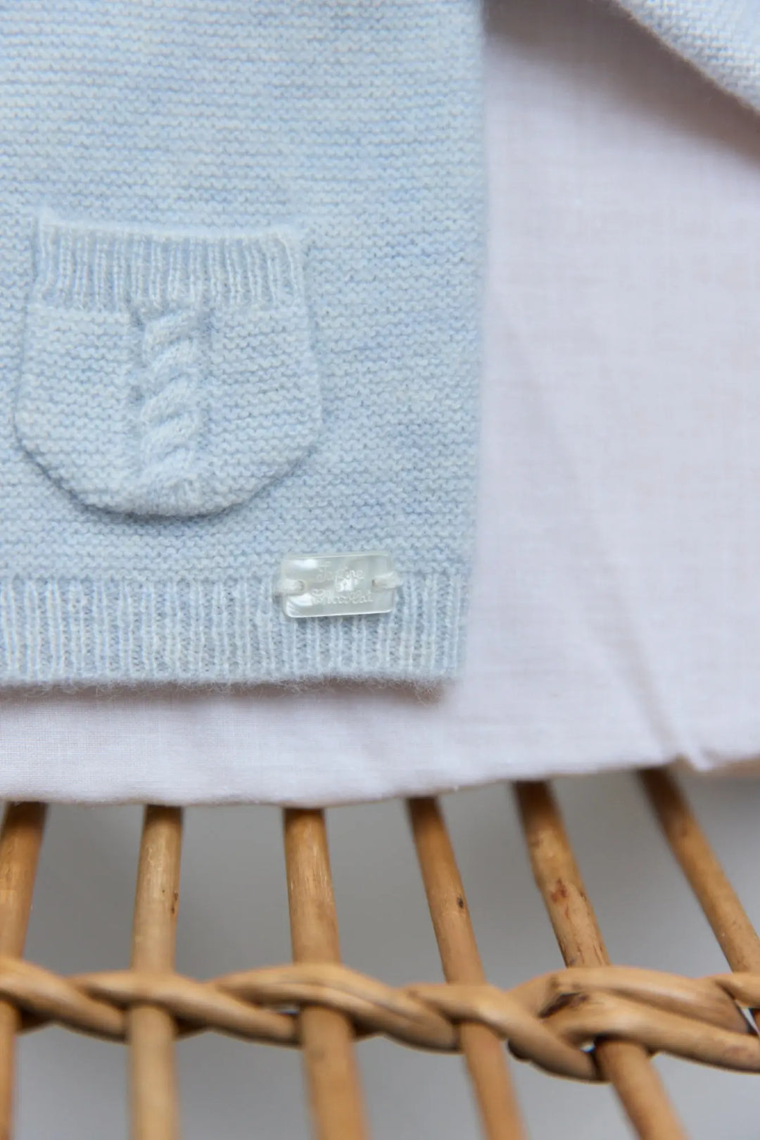 Blue Almonds Ltd CARDIGAN2 – Bleu céleste chiné – CB18010 Tartine et Chocolat