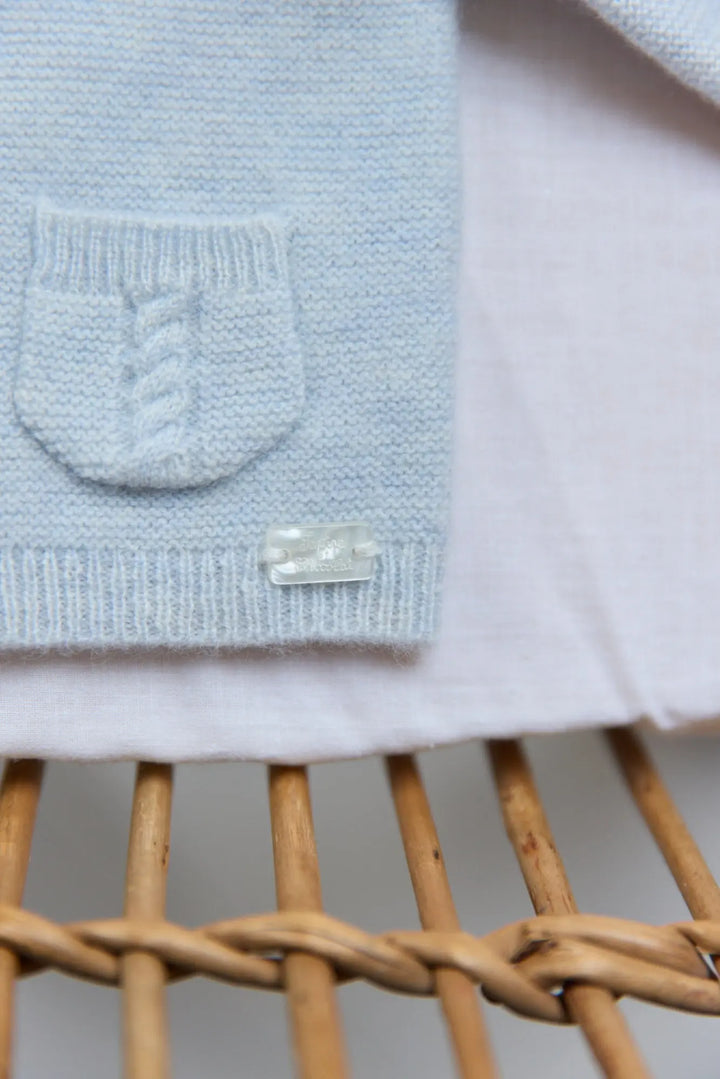 Blue Almonds Ltd CARDIGAN2 – Bleu céleste chiné – CB18010 Tartine et Chocolat