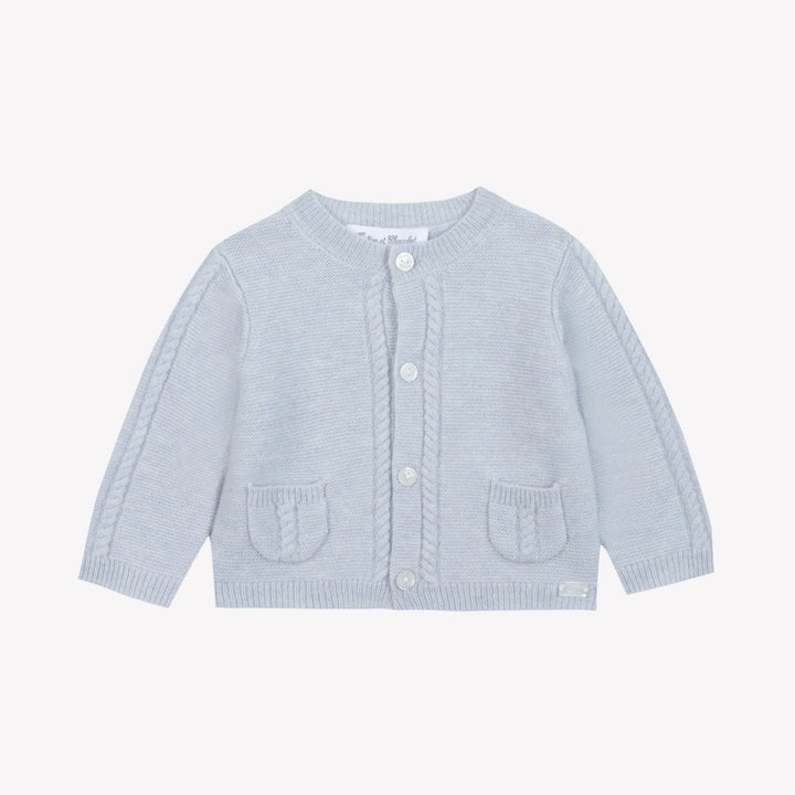 Blue Almonds Ltd CARDIGAN2 – Bleu céleste chiné – CB18010 Tartine et Chocolat