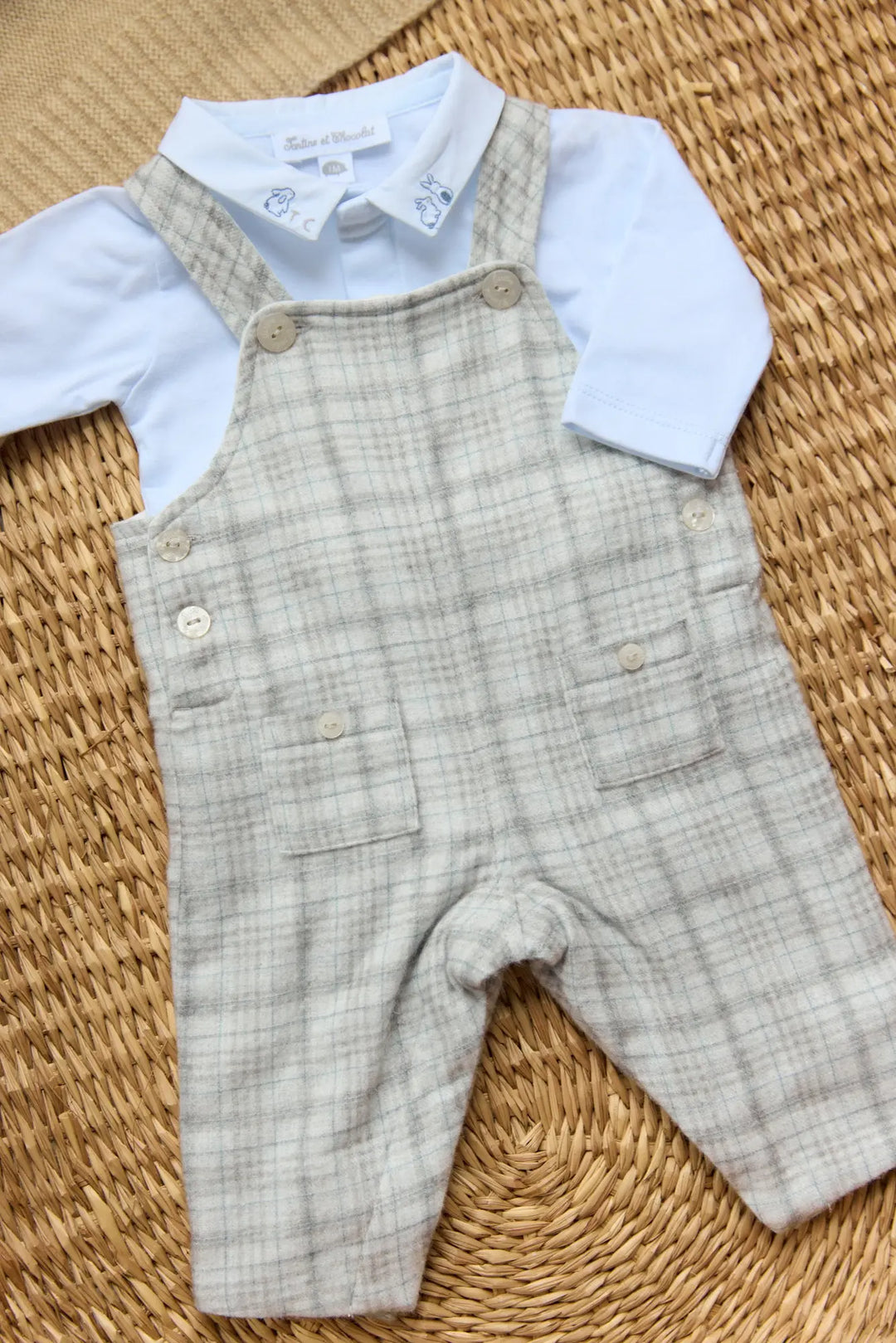 Blue Almonds Ltd CARDIGAN2 – Bleu céleste chiné – CB18010 Tartine et Chocolat