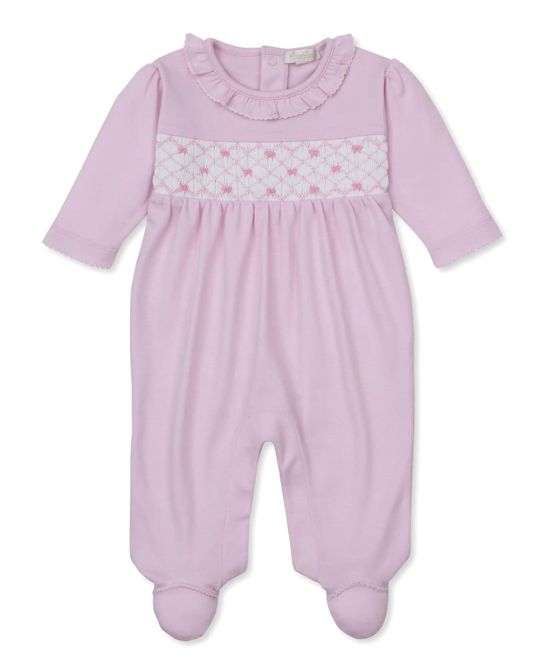 Blue Almonds Ltd CLB Summer Bows 26 - Footie w/ Hand Smk - Pink Kissy Kissy