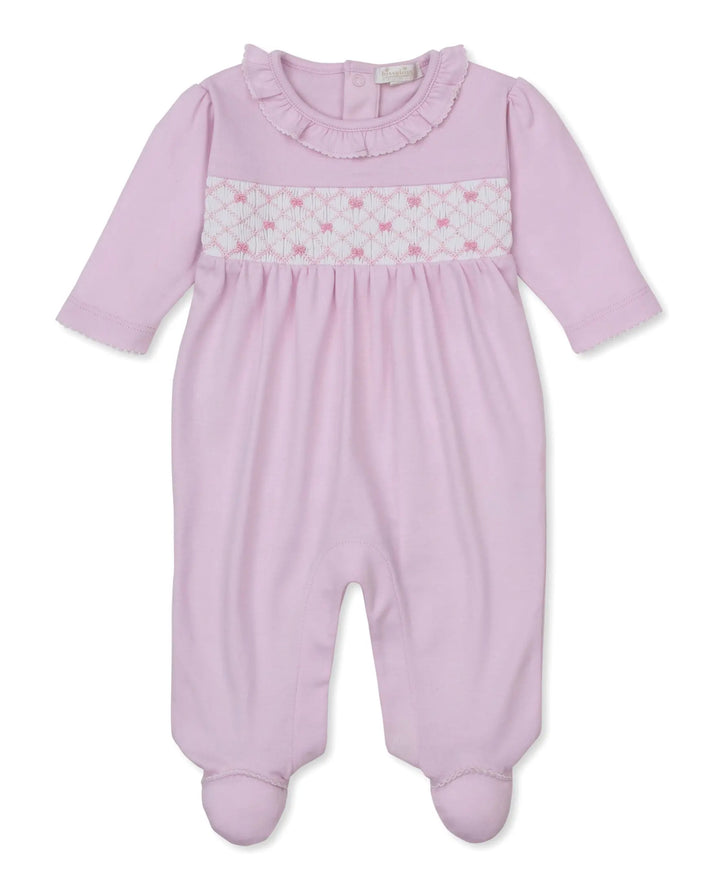 Blue Almonds Ltd CLB Summer Bows 26 - Footie w/ Hand Smk - Pink Kissy Kissy