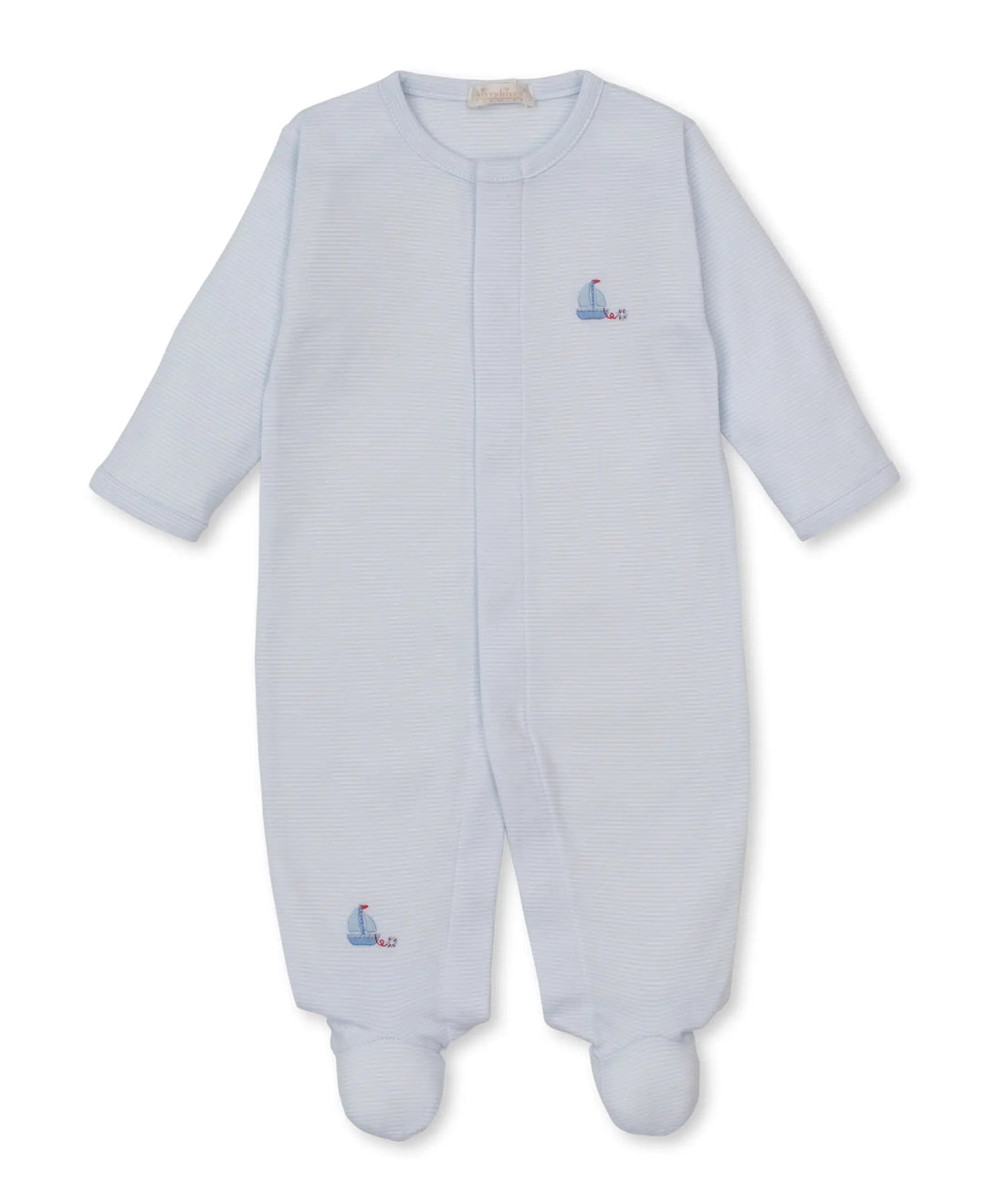 Blue Almonds Ltd CLB Summer Medley 26 - Footie w/ Hand Emb STR - Light Blue Kissy Kissy