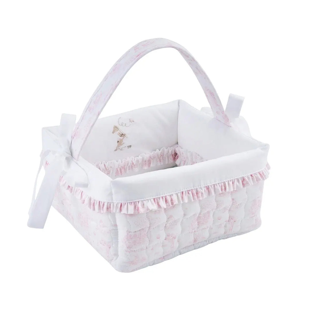 Blue Almonds Ltd Care basket - Quilted printed - Pink Garden Party Theophile & Patachou