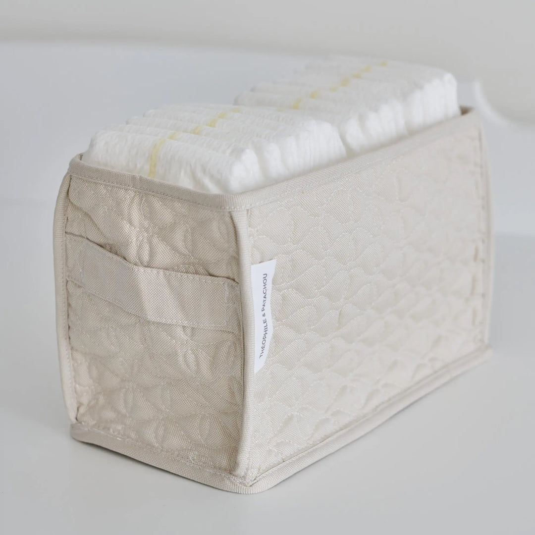 Blue Almonds Ltd Care basket for nappies rectangular - Quilted - Safari Theophile & Patachou