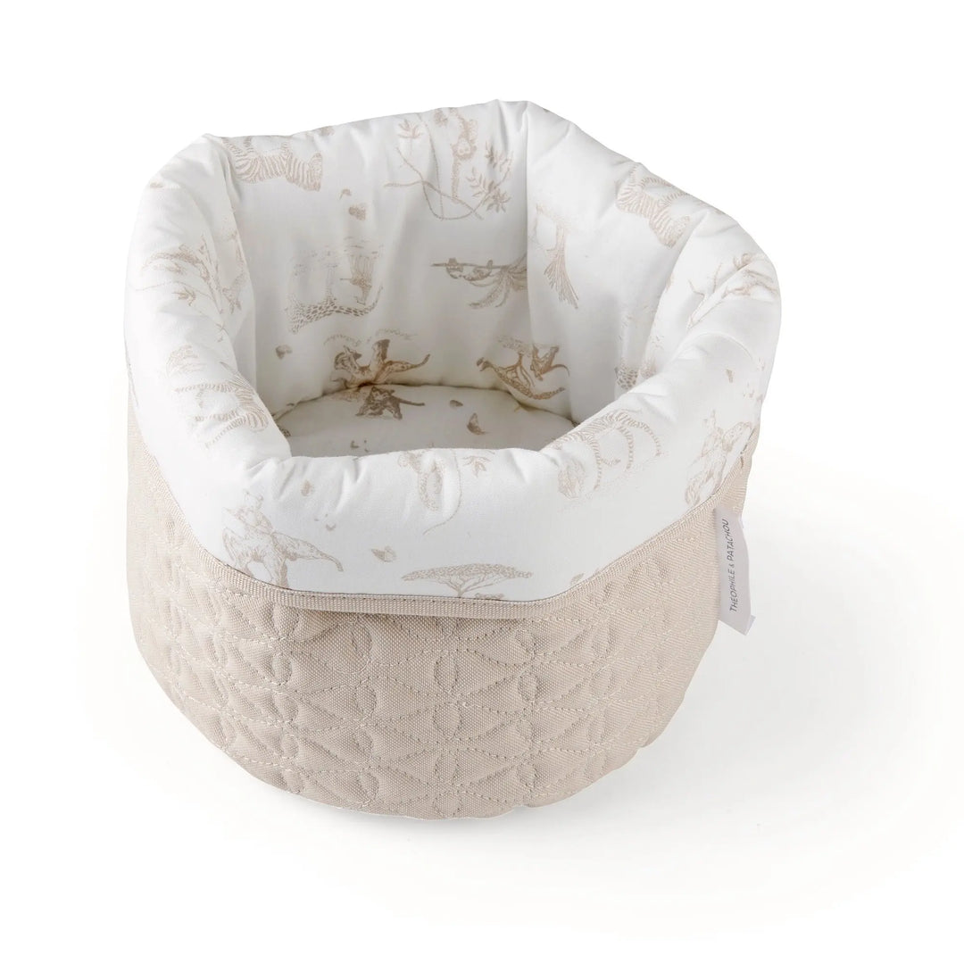 Blue Almonds Ltd Care basket round - Quilted - Safari Theophile & Patachou