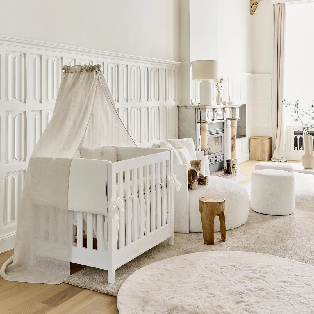 Blue Almonds Ltd Carpet round 160cm SOFT beige - Pink Garden Party Theophile & Patachou