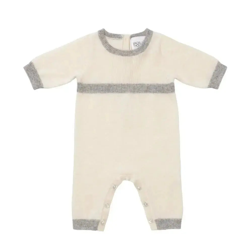 Blue Almonds Ltd Cashmere playsuit plain clotted cream Blue Almonds x Madeleine Thompson