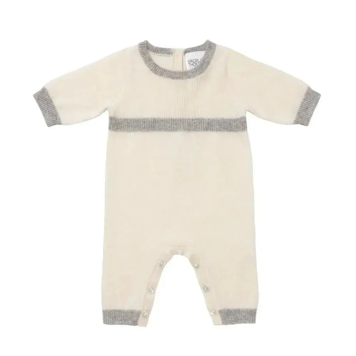 Blue Almonds Ltd Cashmere playsuit plain clotted cream Blue Almonds x Madeleine Thompson