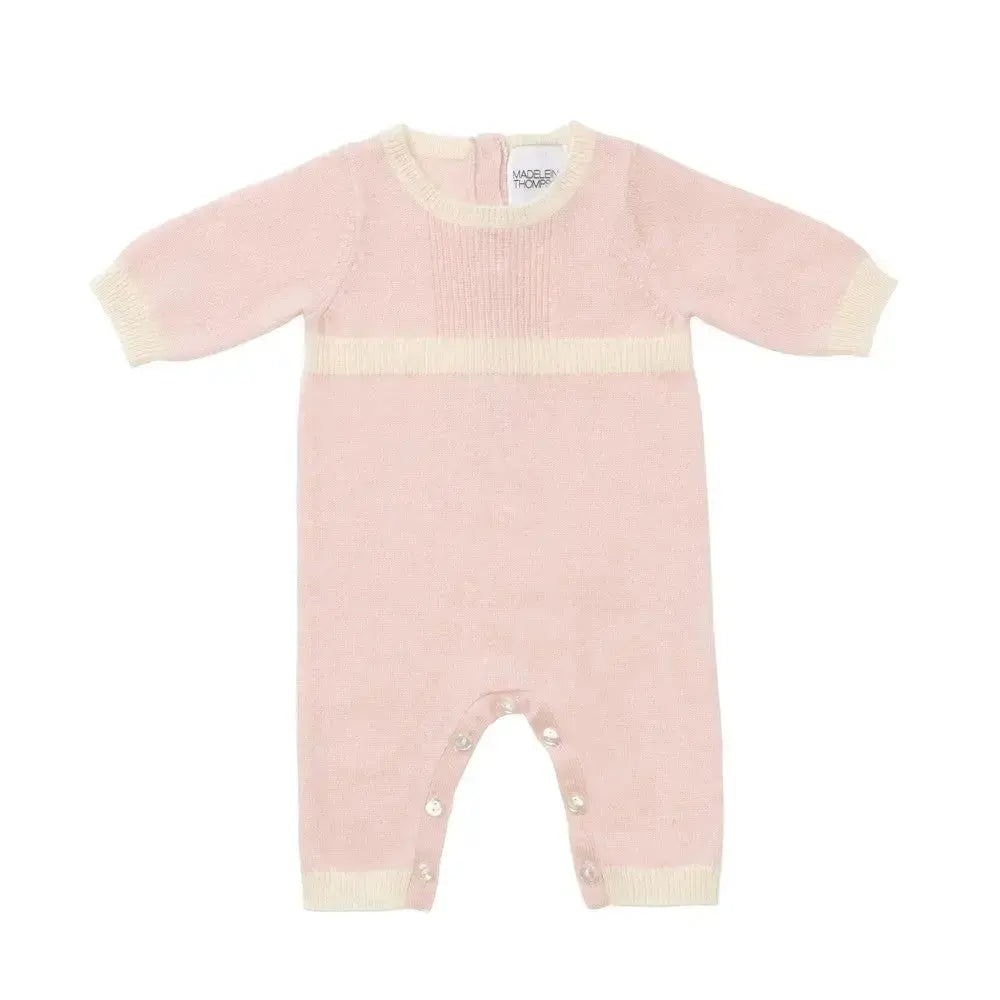 Blue Almonds Ltd Cashmere playsuit plain pink Blue Almonds x Madeleine Thompson