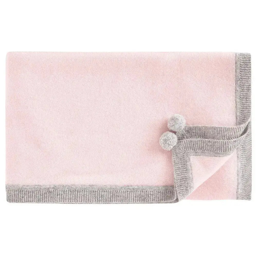 Blue Almonds Ltd Cashmere pompoms blanket pink Blue Almonds x Madeleine Thompson