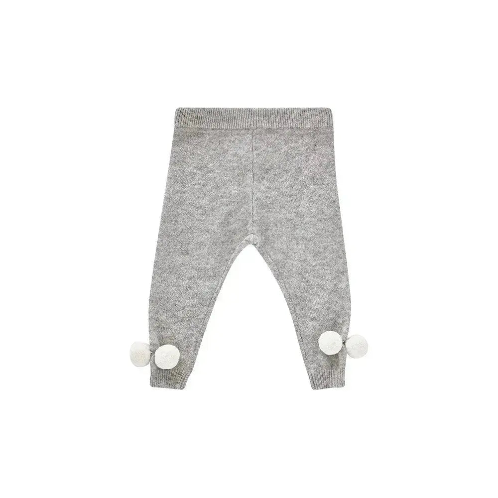 Blue Almonds Ltd Cashmere pompoms leggings clotted cream Blue Almonds x Madeleine Thompson