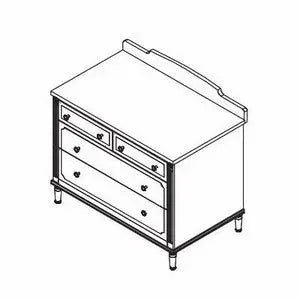 Blue Almonds Ltd Chest of drawers 4 drawers Louis - Furniture Theophile Patachou