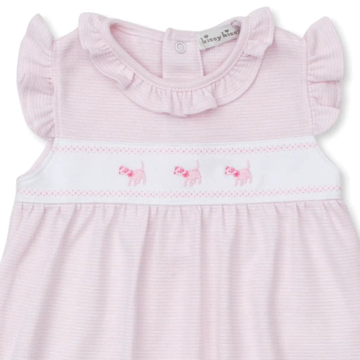 Blue Almonds Ltd Classic Treasures FA25 - Short Playsuit STR - Pink - GIRLS Kissy Kissy