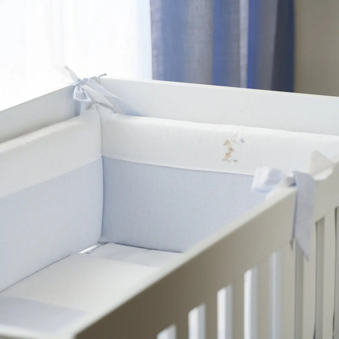 Blue Almonds Ltd Cot Bed Bumper - Blue Garden Party Theophile & Patachou
