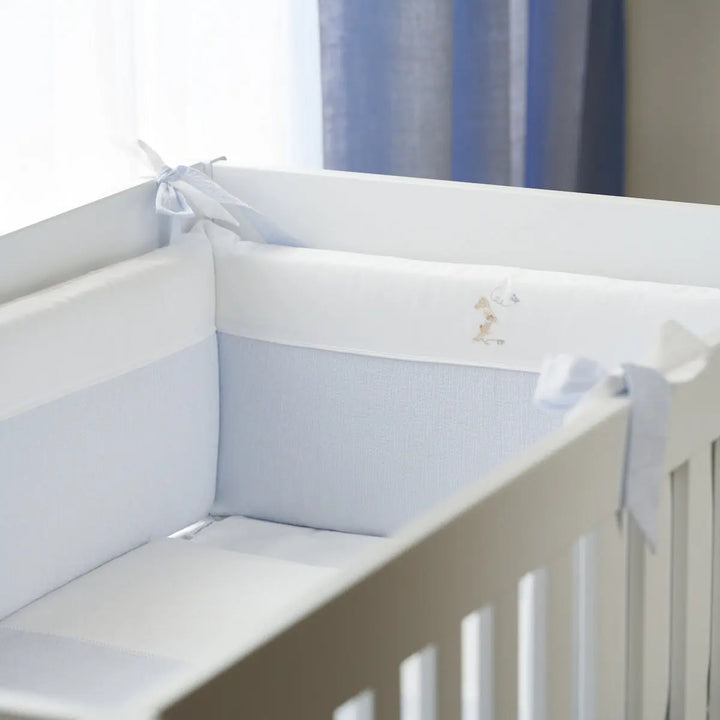 Blue Almonds Ltd Cot Bed Bumper - Blue Garden Party Theophile & Patachou