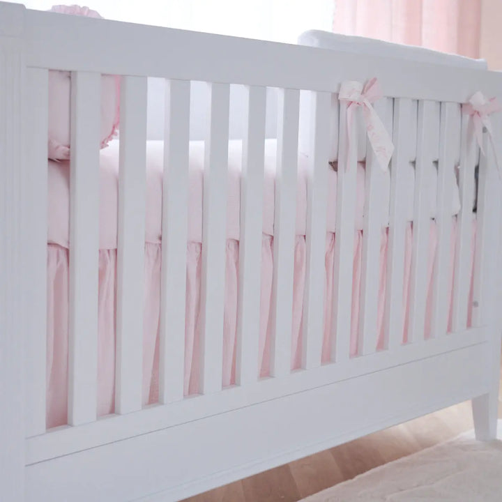 Blue Almonds Ltd Cot Bed Skirt  - Pink Garden Party Theophile & Patachou
