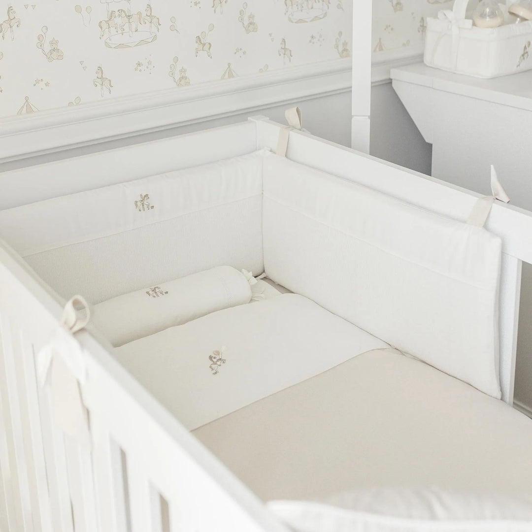 Blue Almonds Ltd Cot bed duvet cover cotton 100x135cm + Pillowcase - Carrousel Theophile & Patachou
