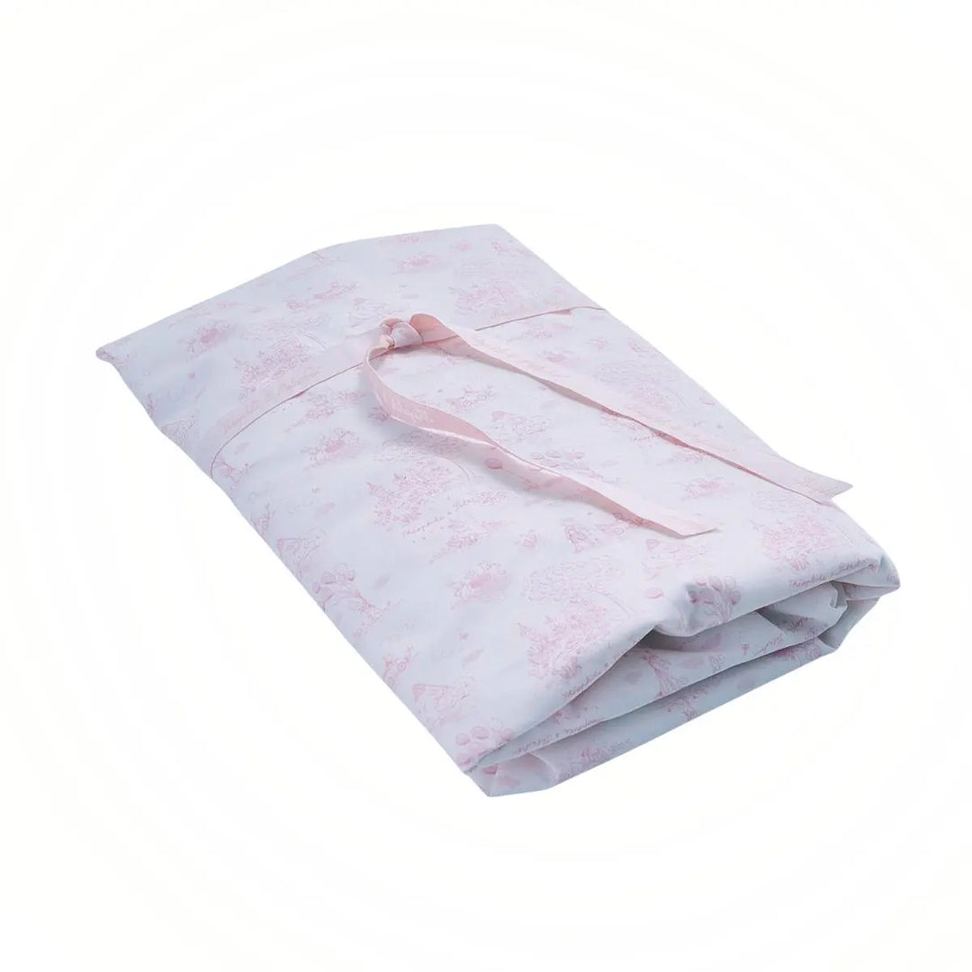 Blue Almonds Ltd Cot bed fitted sheet printed 70x140cm - Pink Garden Party Theophile & Patachou