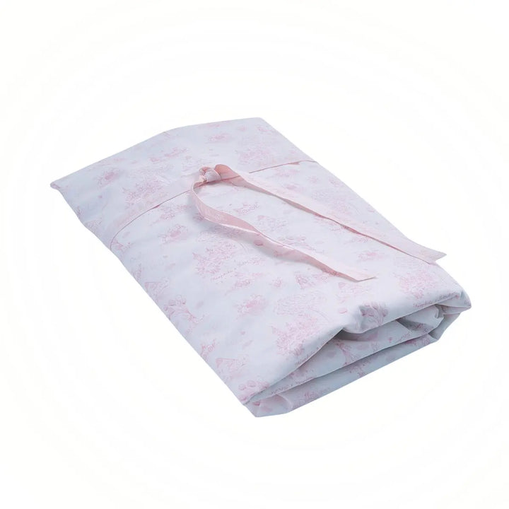 Blue Almonds Ltd Cot bed fitted sheet printed 70x140cm - Pink Garden Party Theophile & Patachou