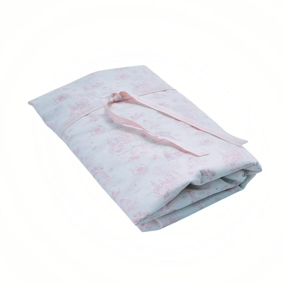 Blue Almonds Ltd Cot bed fitted sheet printed 70x140cm - Pink Garden Party Theophile & Patachou